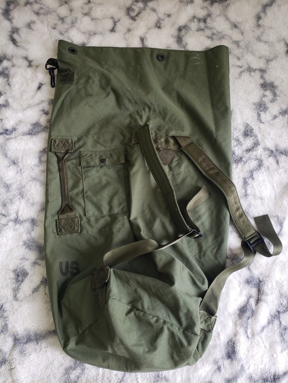 Vintage USGI Canvas Sea Bag Duffel Bag Army Olive Military Gear